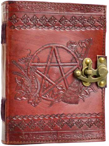 Pentagram Leather Blank Book W/Latch
