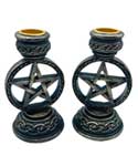 ( set of 2) 5 1/2" Pentagram Taper Holder