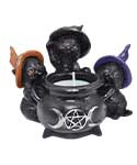 Witchy Cats Cauldron Tealight Holder