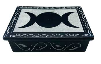 4"x6" Triple Moon Soapstone Box