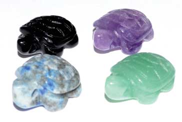 (Set of 12) 15mm Turtle Various Stones