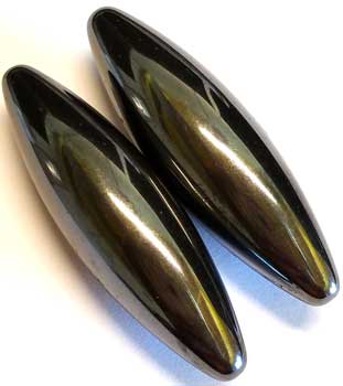 (Set of 2) 60 mm Magnetic Hematite Oval