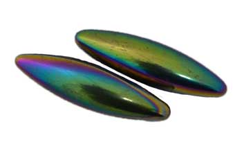(Set of 2) 60 mm Rainbow Magnetic Hematite Oval