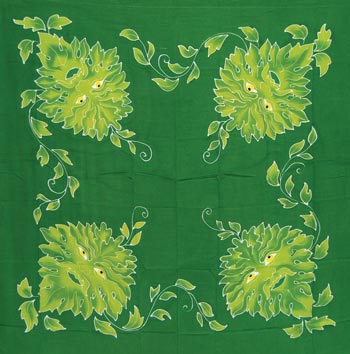 Green Man Altar Cloth or Scarf 36"x36"