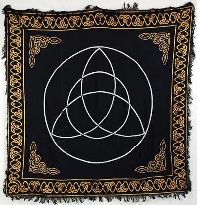 Gold Bordered Pentagram Altar Cloth 36"x 36"