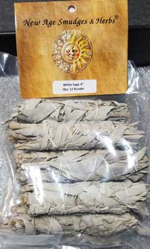 Set of 12 White Sage Smudge sticks 3-4"